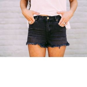 Olivaceous Vintage Black Denim Shorts